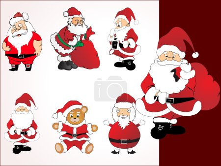 Collection of santa in different pose