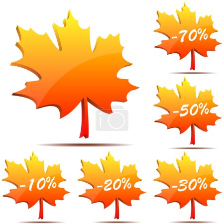 3D maple leaf discount labels