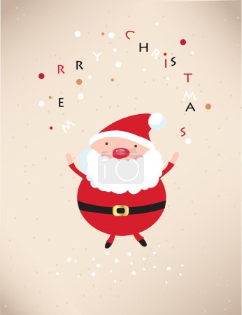 Santa Claus. Vector illustration for retro card
