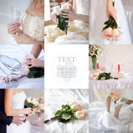 Wedding collage, collage of wedding photos