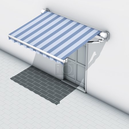 Awnings blue stripes