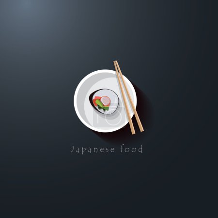Japanese food flat design logo