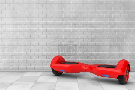 Red Self Balancing Electric Scooter. 3d Rendering