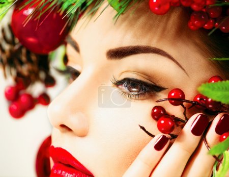 Christmas holiday makeup.