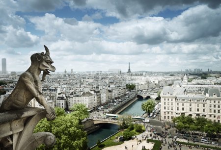 Gargoyle on Notre Dame Cathedral, Paris, France