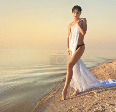 sexy girl posing at beach