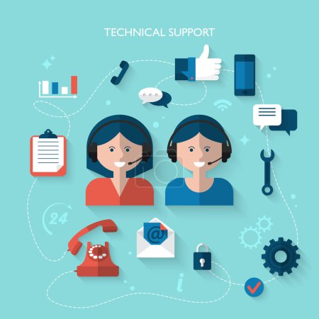 Illustration concept for technical support