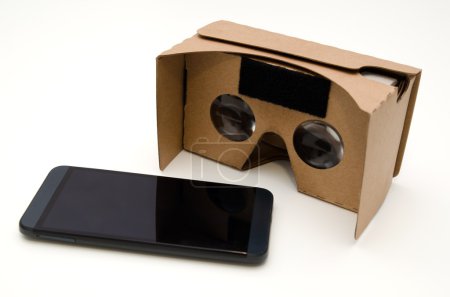 Virtual reality cardboard glasses. Easy way to watch movies in 3