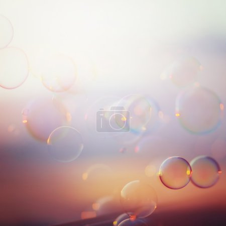 Tranquil background with soap bubbles