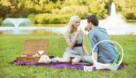Young couple on the picnic