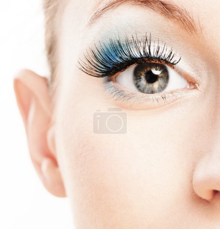Eye and nose of beautiful young woman
