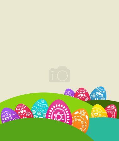 Colored background with Easter eggs