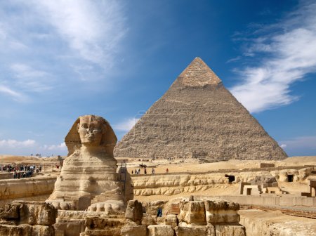 Sphinx and the Great pyramid in Egypt
