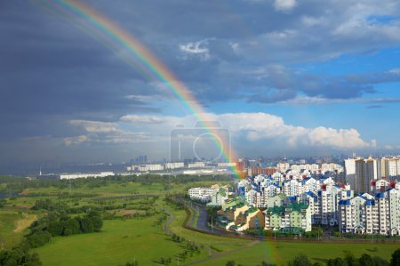 Rainbow of city