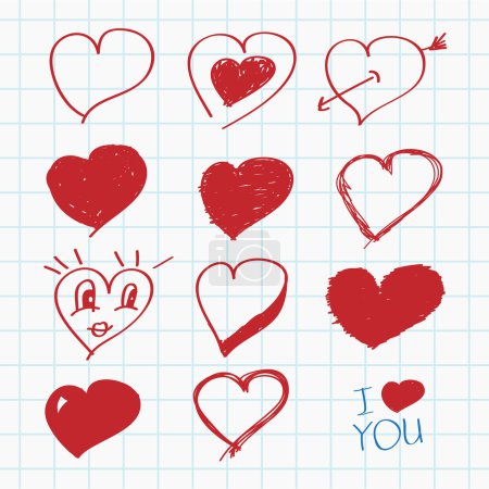 Hand drawn hearts