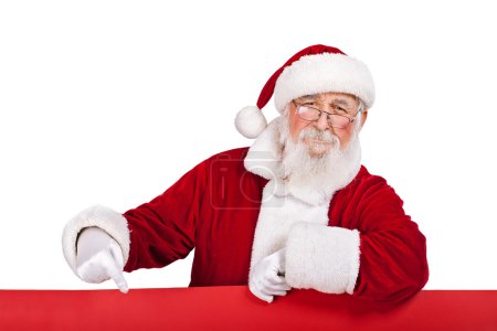 Santa with red banner