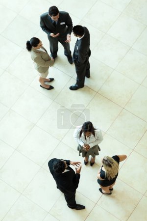 above view of business meeting