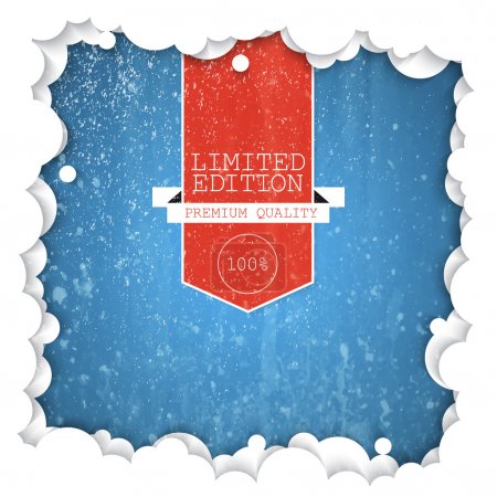 Vector label limited edition on snow background