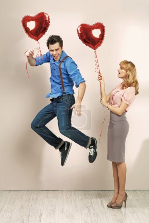Cute woman with her valentine's boyfriend