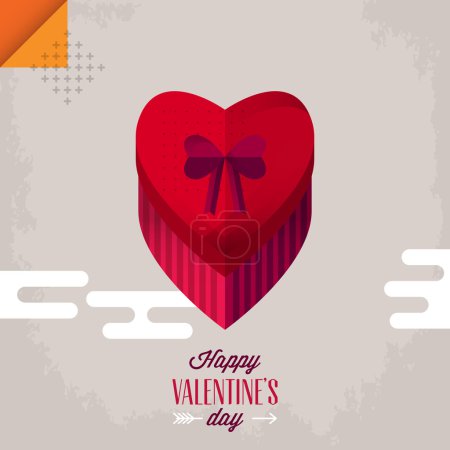 Valentine's day greeting card with gift box.