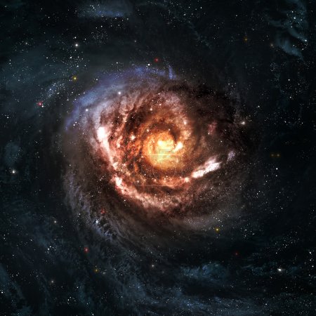 Incredibly beautiful spiral galaxy somewhere in deep space