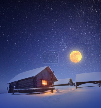 Full moon and hut