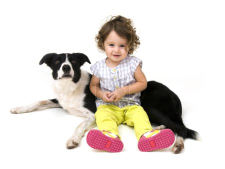 Baby Girl and Border Collie
