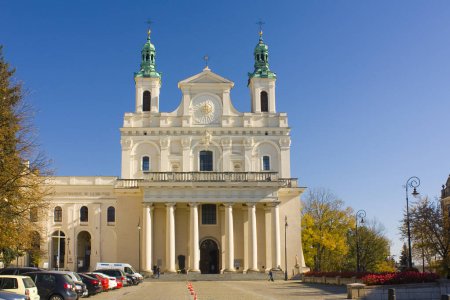 LUBLIN, POLAND - October 15, 2018: Lublin Cathedral of Saint John Baptist and Saint John Evangelist in Old Town