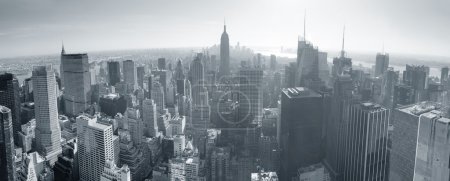 New York City skyline black and white