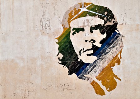 Che Guevara painting on a wall in Havana
