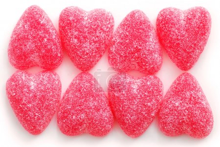 Sugar candy Valentine's hearts isolated on white background
