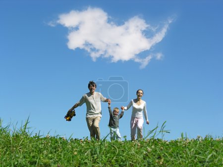 Family sunny day and cloud