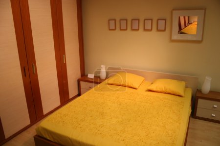 Brown yellow bedroom