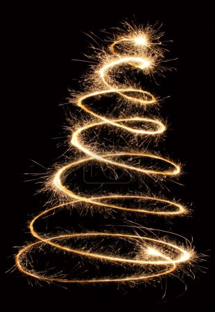 Sparkler christmas tree spiral