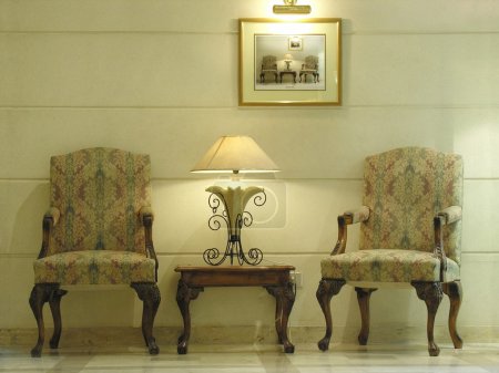 Chairs. hotel. lamp