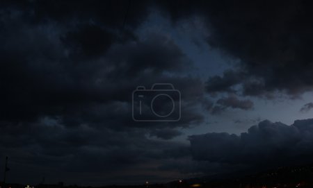 Panoramic view of a sky above ocean before storm