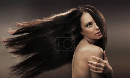 Portrait of a long haired brunette