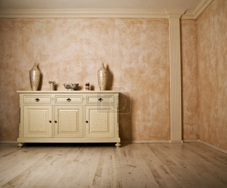 Minimalism designed beige room
