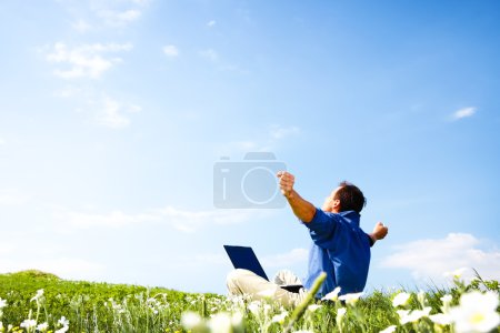 Freedom - Man working with laptop