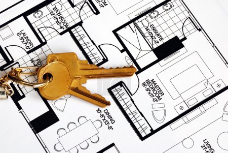 Keys on a floorplan concepts of real estate ownership