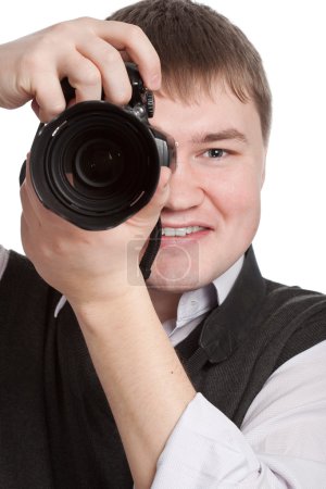 Closeup photographer portrait