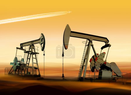 Oil pumps in desert