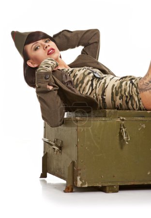 Military glamour pin-up girl