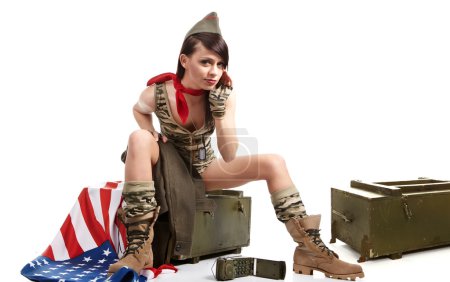 American pin-up army girl