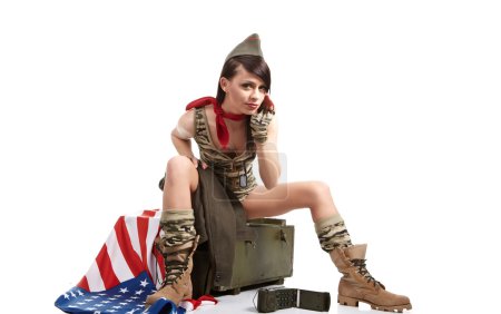 American pin-up army girl