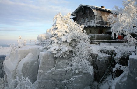 The mountain hut on the top of the Great Szczeliniec - Table Mountains - Poland