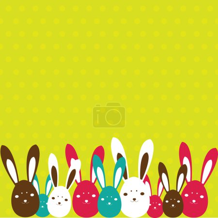 Easter card with rabbit . Vector illustration