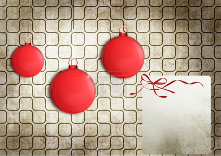 Cristmas card with red balls