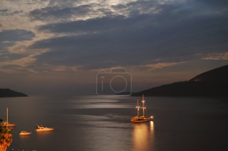 Luxury turist boat ship at sea on summer vacation