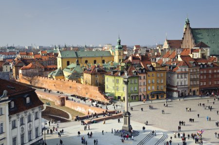 Old town in Warsaw panorama, Poland